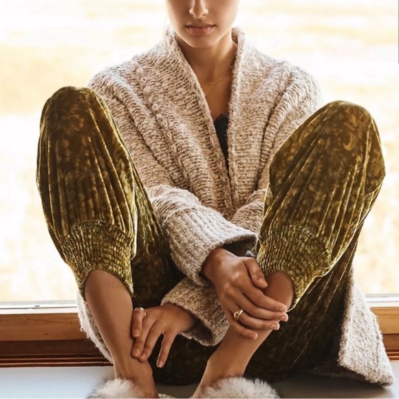 Anthropologie Pants - Anthropologie Gloria Velvet Floral Joggers | XS